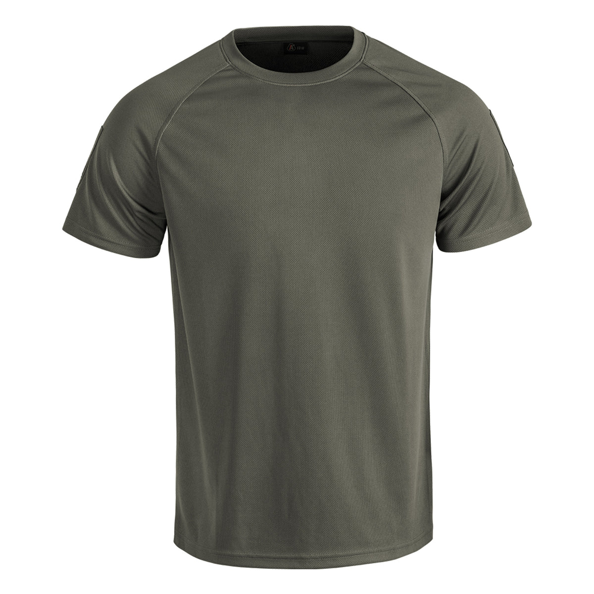 T‑shirt, Kurzarm, Rundhalsausschnitt, Olivgrün, Mesh-Textur