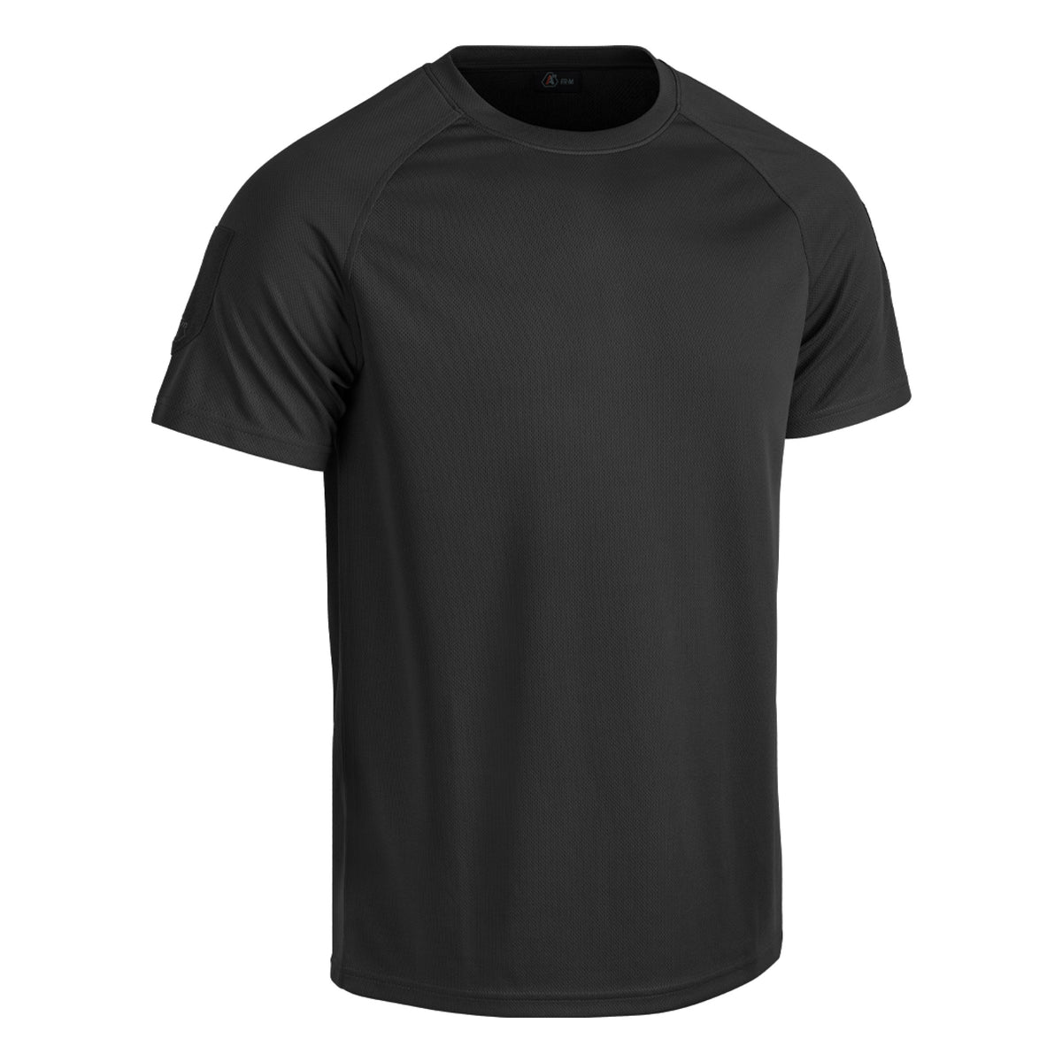 T-Shirt, Kurzarm, Schwarz, Sporttop, Mesh-Textur