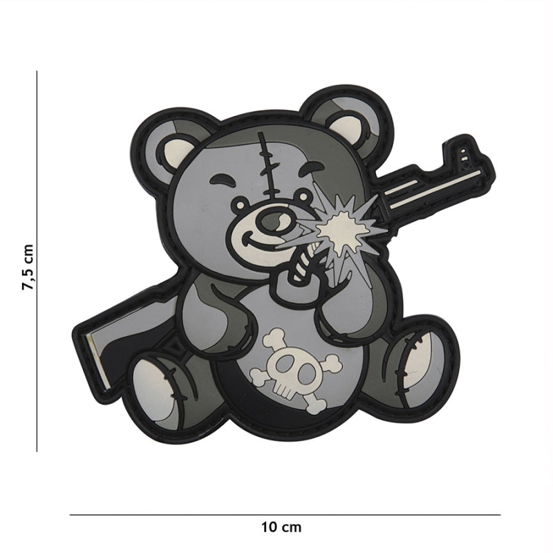 Klettabzeichen Terror Teddy - grau