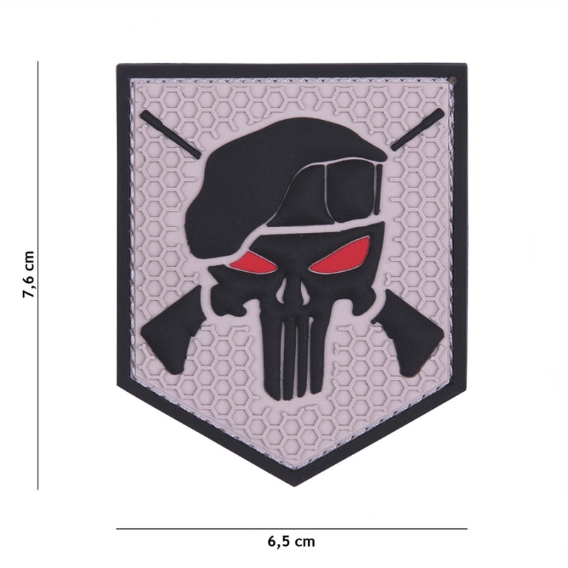 Klettabzeichen Commando Punisher - grau