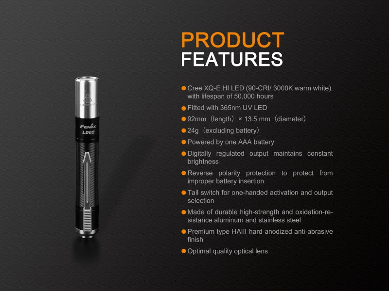 Fenix - LD02 V2.0 LED Taschenlampe