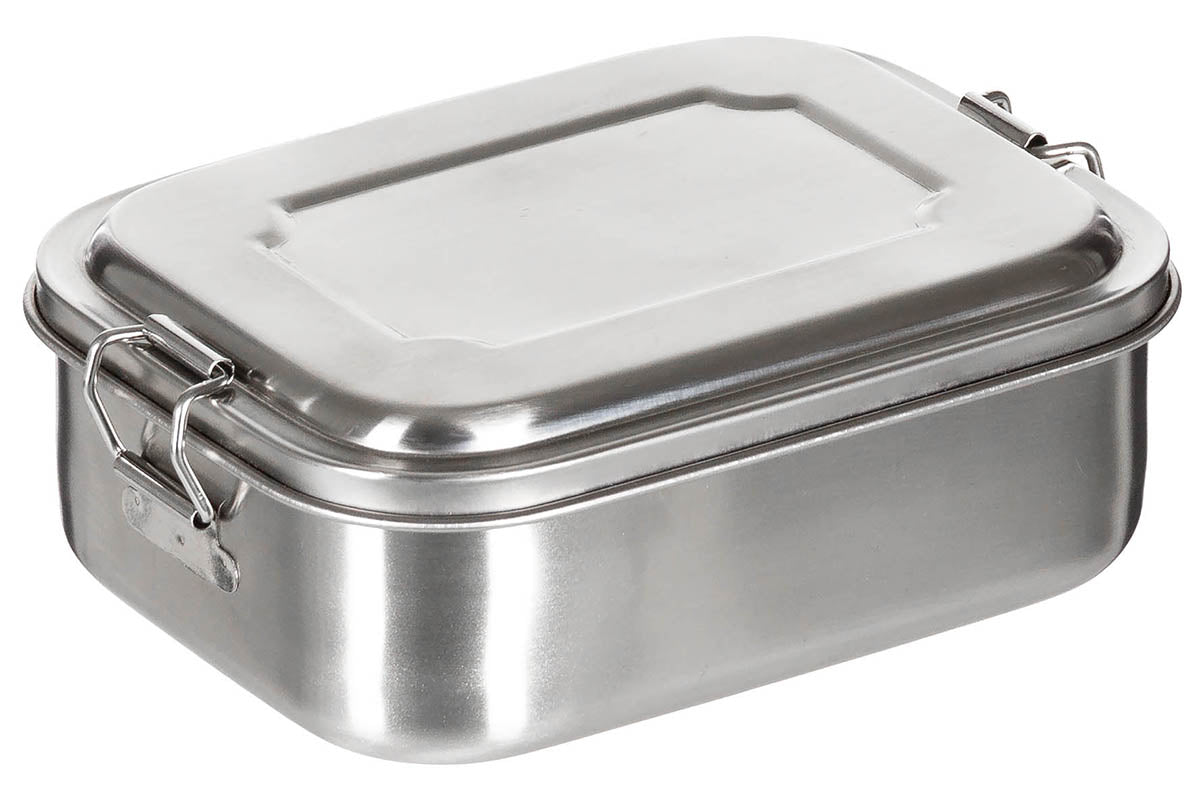 Lunchbox, Edelstahl, ca. 16 x 13 x 6,2 cm
