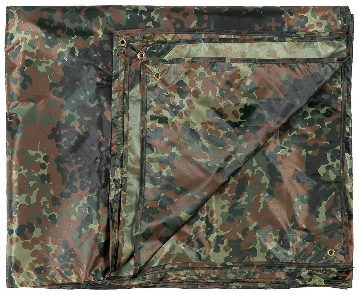 Mehrzweckplane, "Tarp", flecktarn, ca. 300 x 400 cm