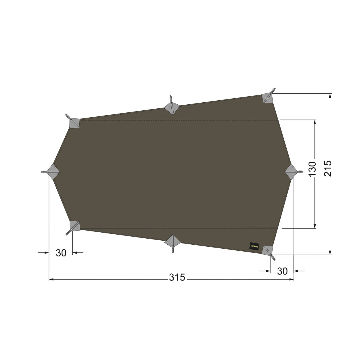 Tatonka - Tarp Wing 2 LT stonegrey-olive (315 x 215cm)