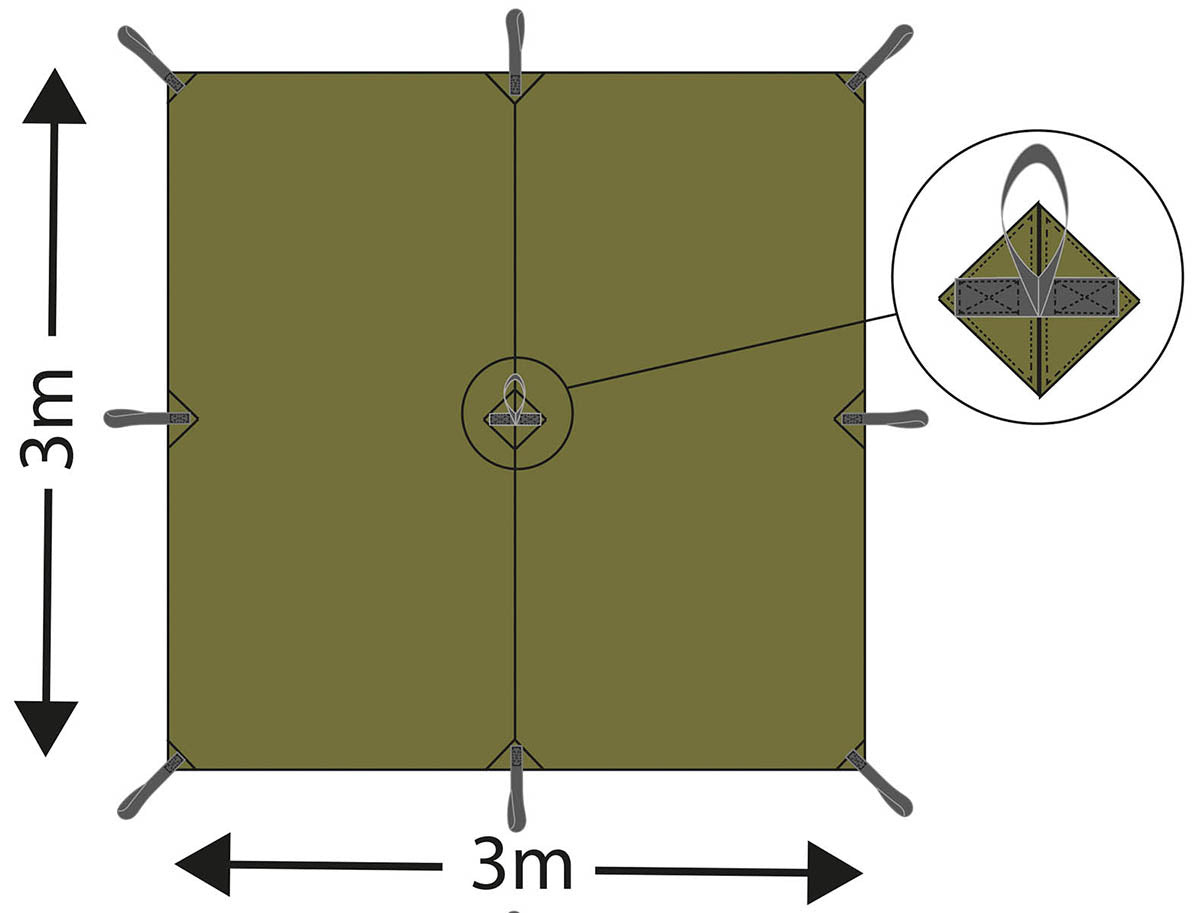 Mehrzweckplane, "Tarp Extrem", M 95 CZ tarn, ca. 300 x 300 cm