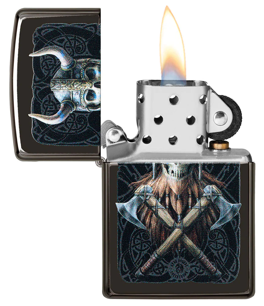 Zippo Feuerzeug - Wikinger mit Streitäxten