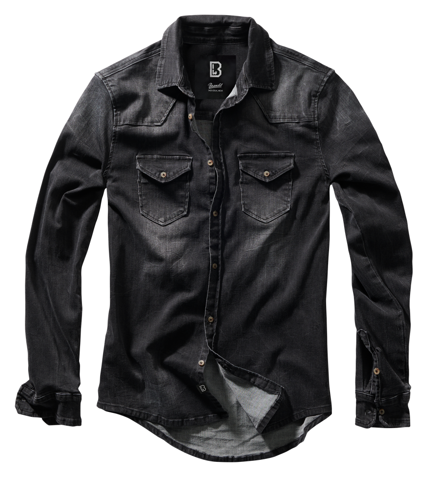 Riley Denim Shirt Long Sleeve black