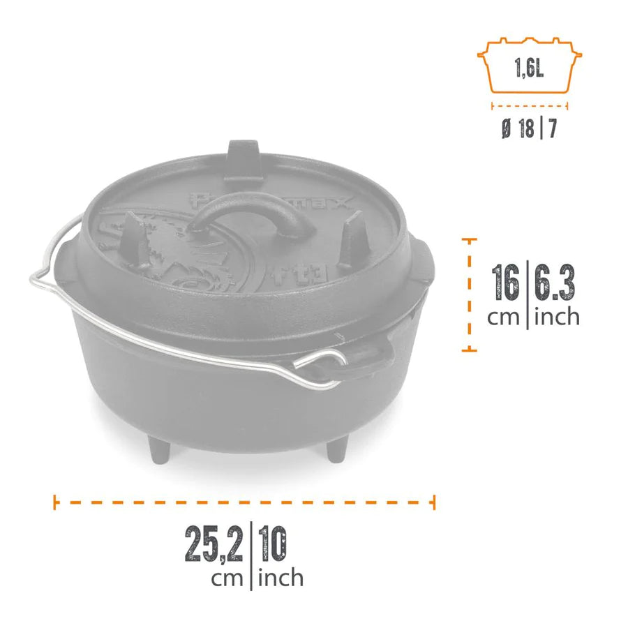 Petromax - Feuertopf / Dutch Oven ft3 mit Füssen (1,6 Liter)
