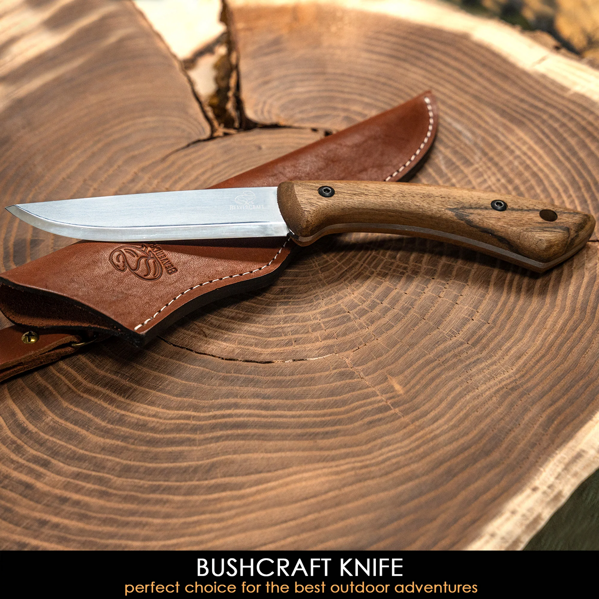 BeaverCraft - Bushcraft Messer mit Walnussholzgriff