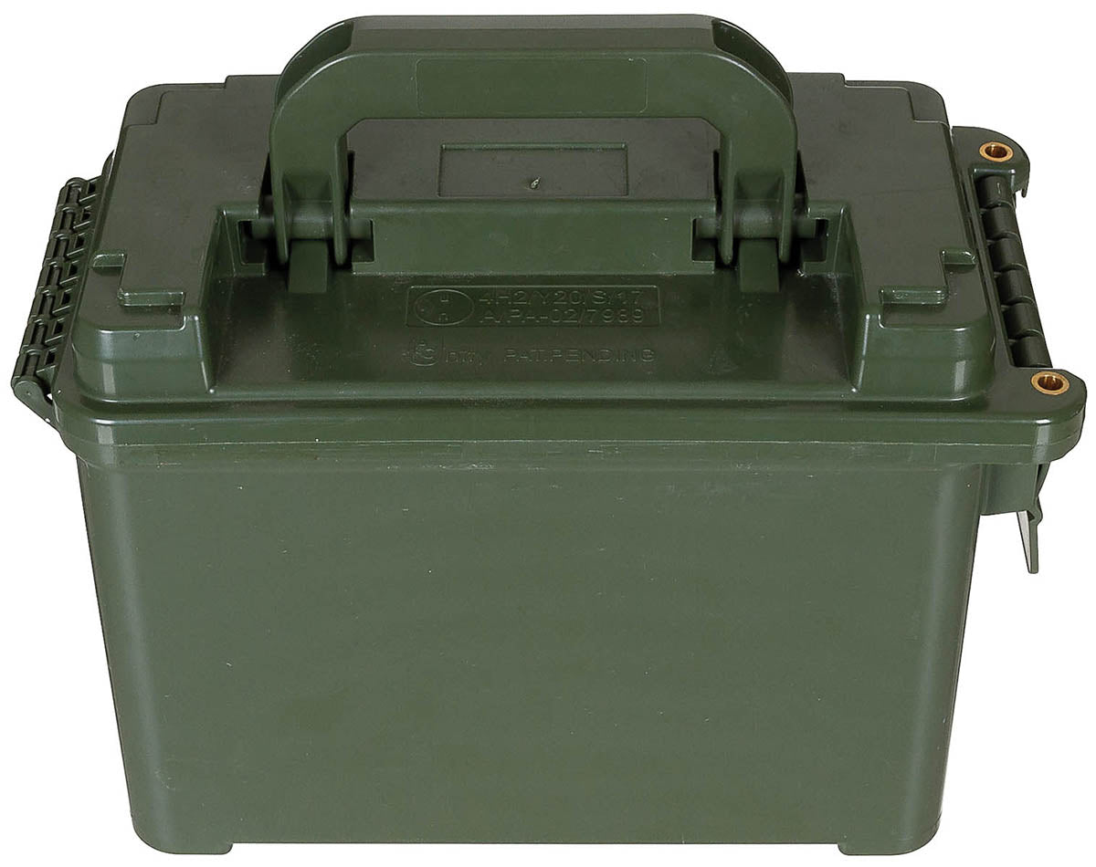 Kiste, militärbox, Werkzeugkoffer, grünes Plastik, robust, Verschlusshebel