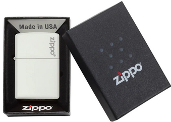 Zippo Feuerzeug - White Zippo Logo (weiss matt)