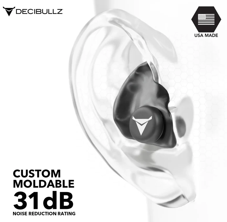 Custom Molded Earplugs Gehörschutzstöpsel schwarz (SNR=27db)