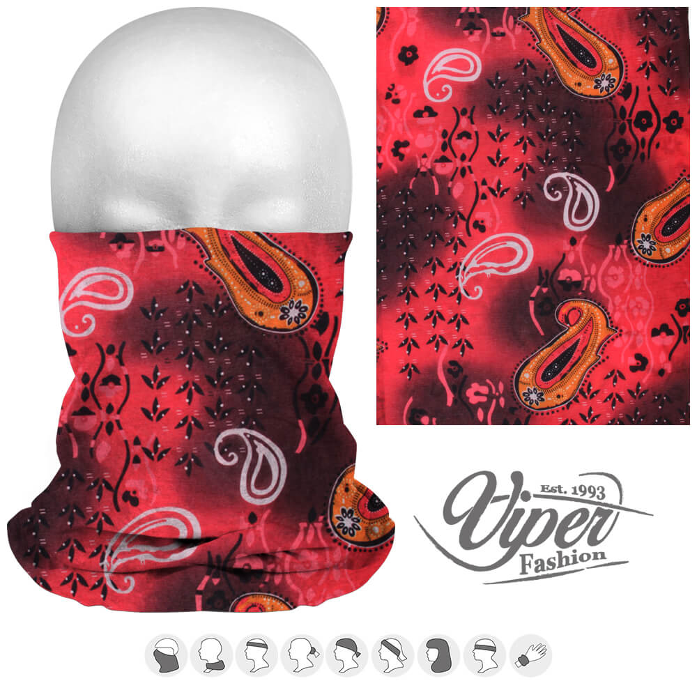 Mehrzweckschal 9 in 1, multicolor "Paisley & Blumen"