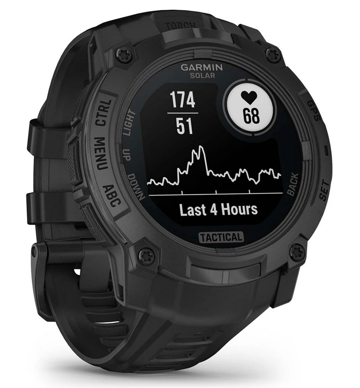 Instinct 3 – 50 mm Solar Tactical Schwarz mit Silikon-Wechselarmband 22 mm