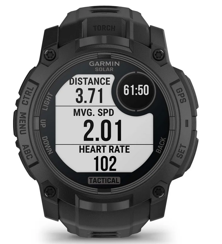 Instinct 3 – 50 mm Solar Tactical Schwarz mit Silikon-Wechselarmband 22 mm