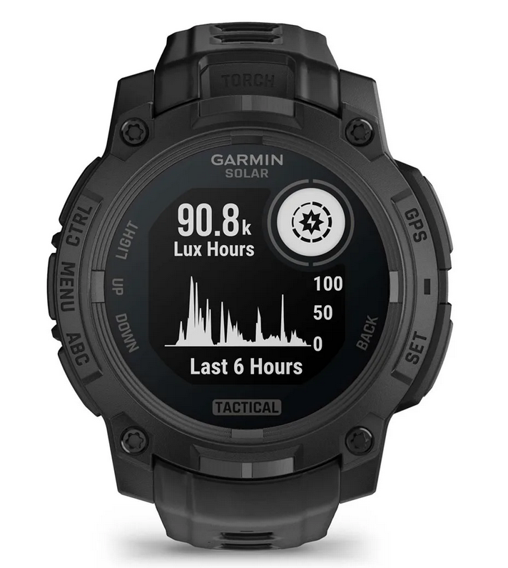 Instinct 3 – 45 mm Solar Tactical Schwarz mit Silikon-Wechselarmband 22 mm