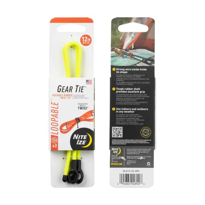 Mehrzweckbinder Gear Tie Loopable, 12 Inch (neongelb)