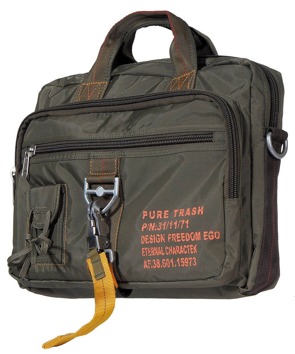 Handtasche, "PT", gross, Karabinerhaken, oliv