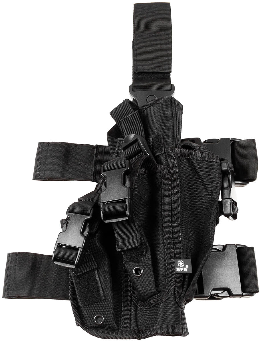 Pistolenbeinholster, schwarz, rechts