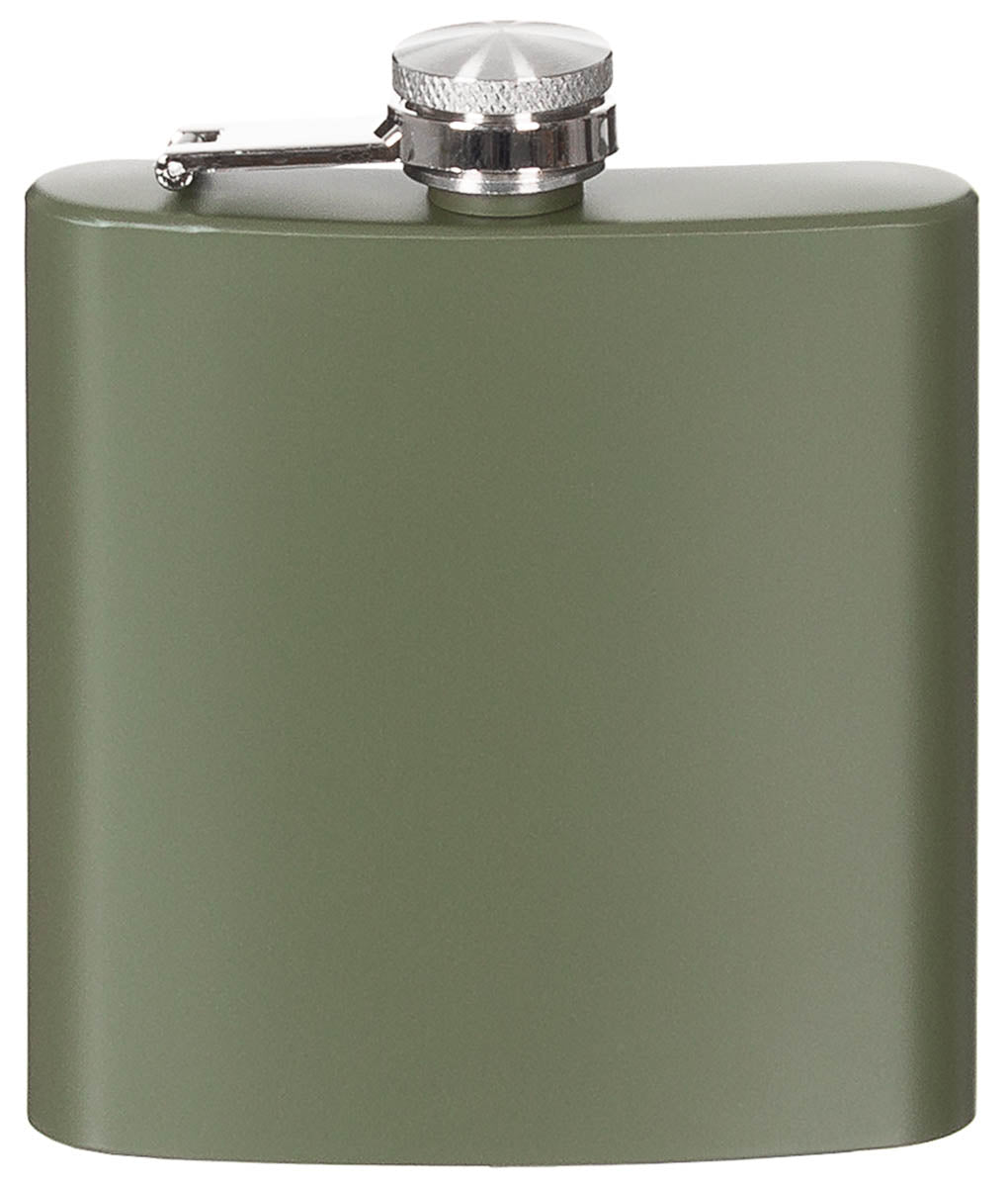Flachmann, Edelstahl, oliv, 6 OZ, 170 ml