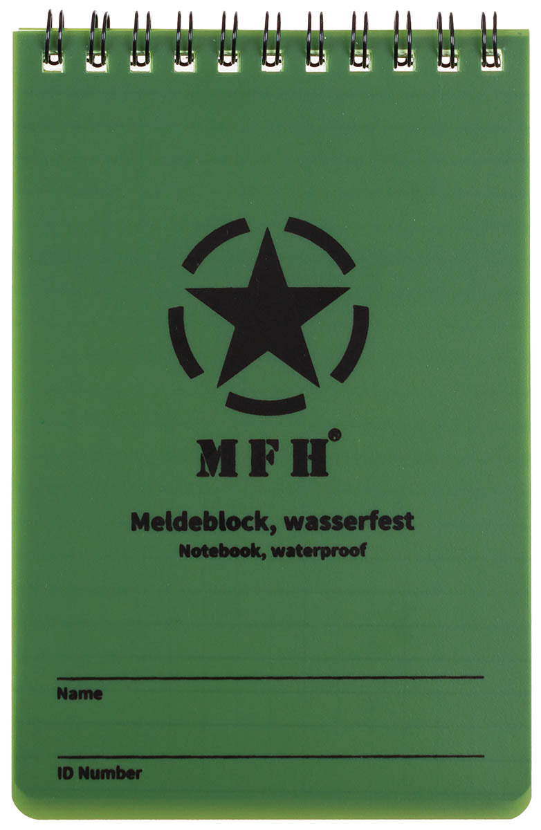 Meldeblock, wasserfest, gross, Spiralbindung, 10 x 15 cm