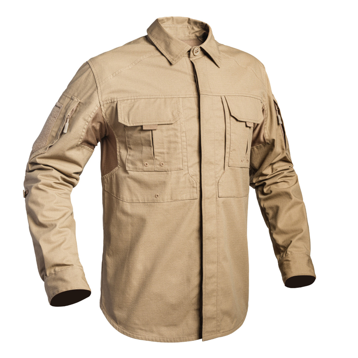 Langarm, Mantel, Hemd, Khaki, Jacke