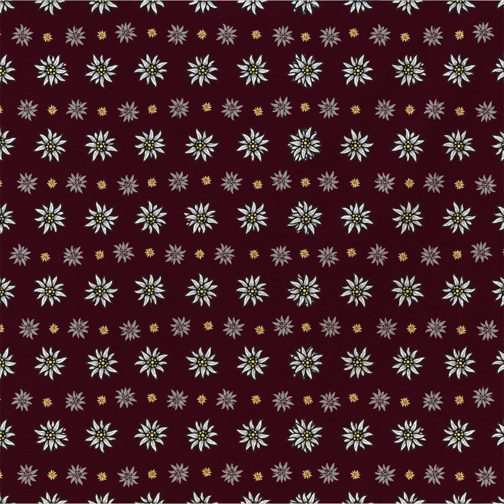 Bandana, bordeaux Edelweiss, Gr. 55 x 55 cm, Baumwolle