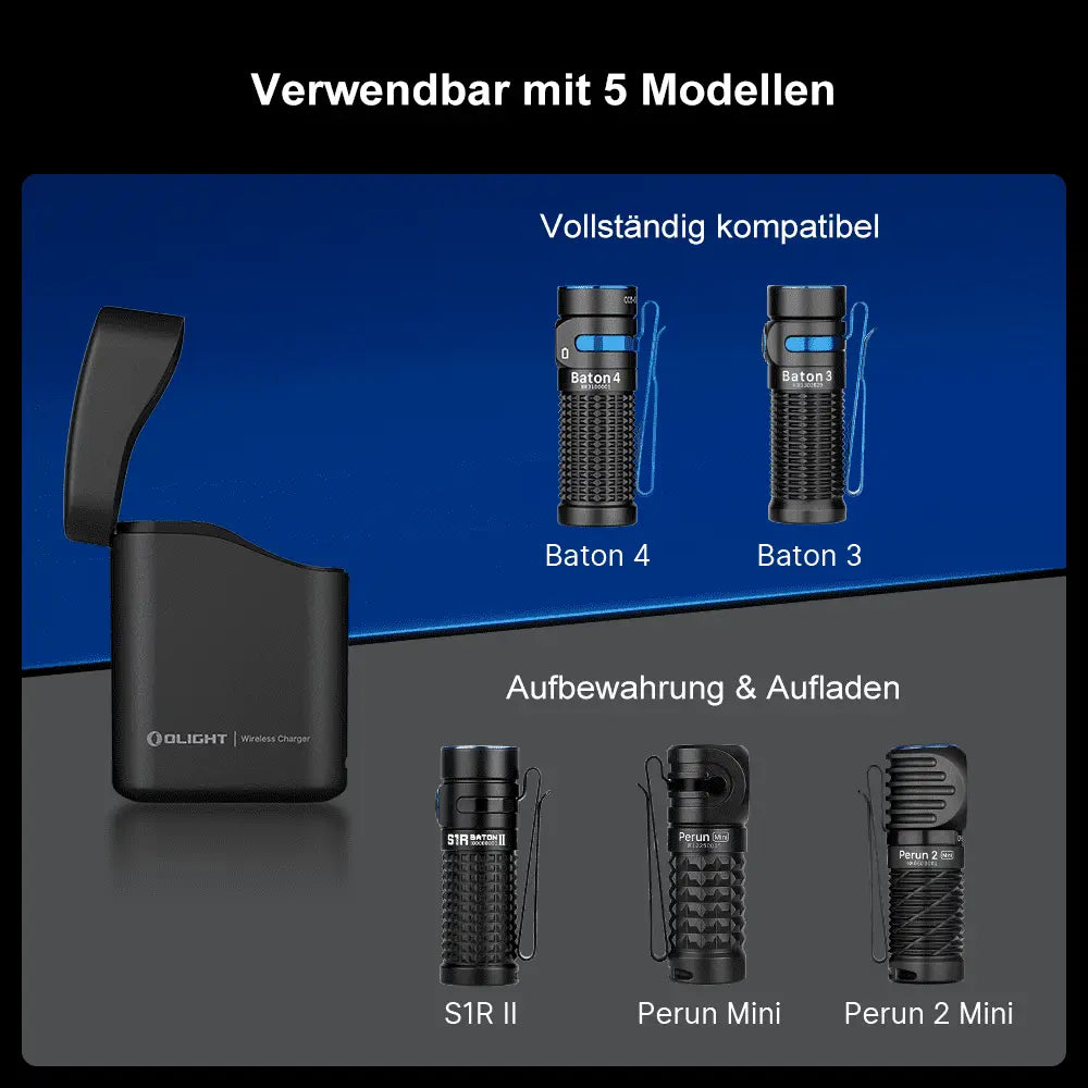Olight - Baton 4 Premium Edition Taschenlampe mit Ladecase (schwarz)