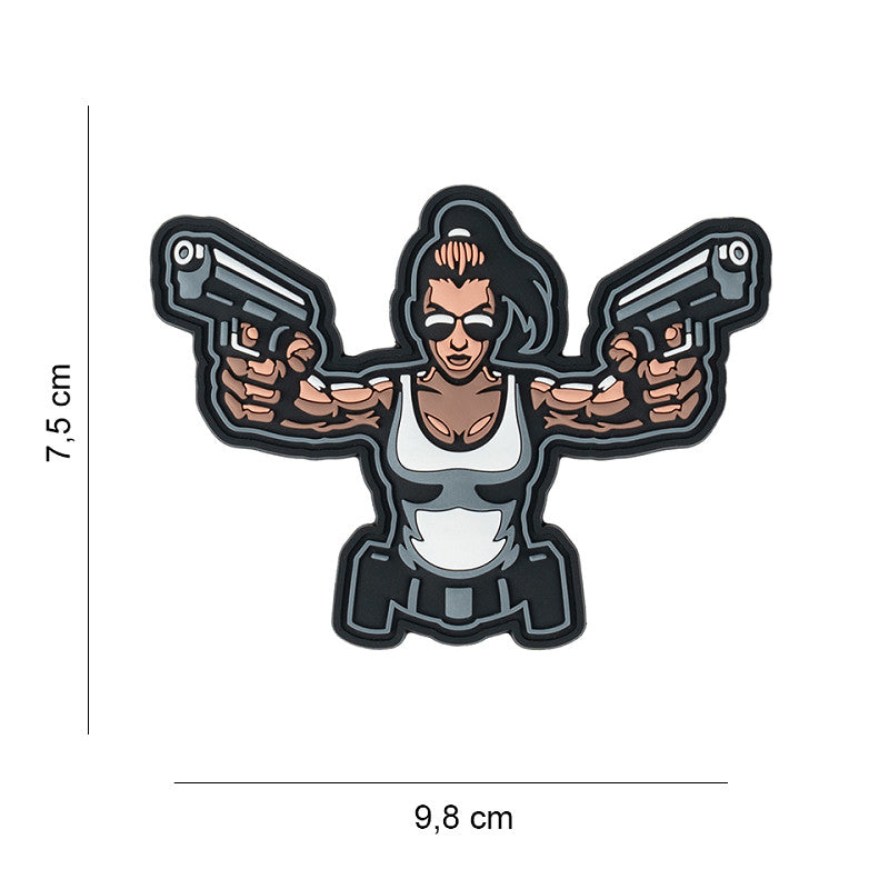 Klettabzeichen Gun girl - color