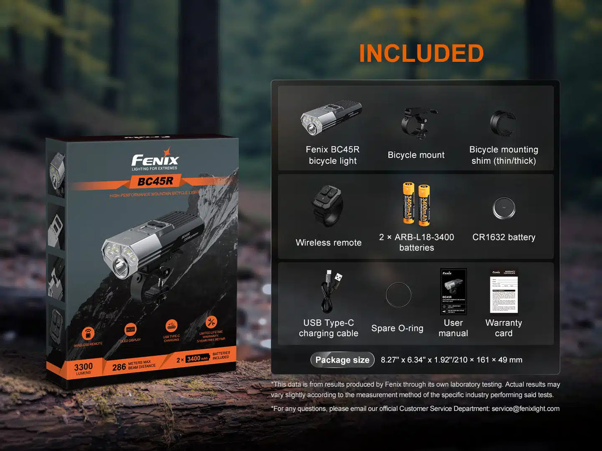 Fenix - BC45R Fahrradlampe (3300 Lumen)