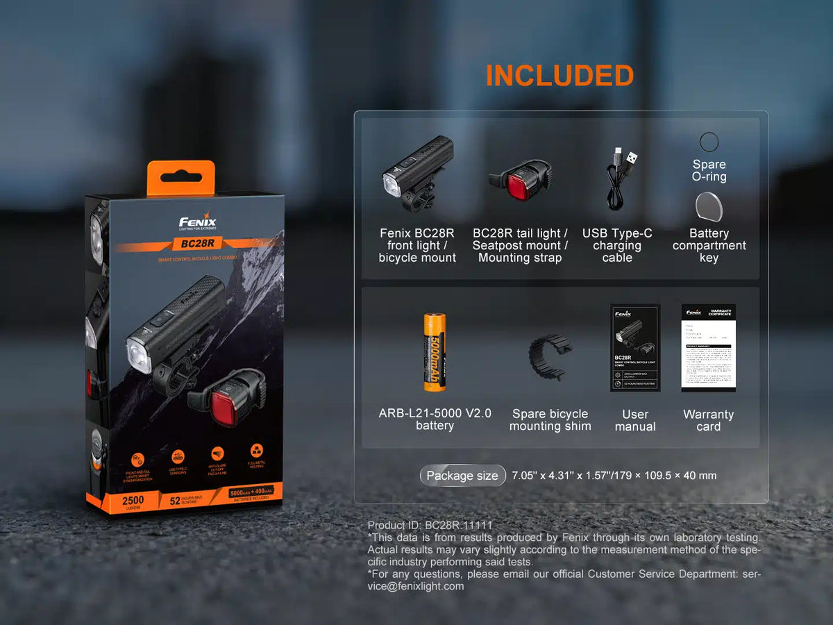 Fenix - BC28R Fahrradlampen Set (2500 Lumen)
