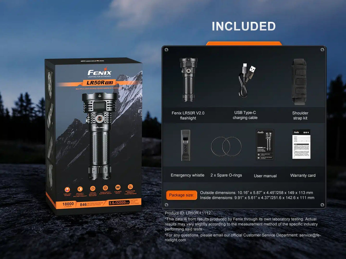 Fenix - LR50R V2.0 Suchscheinwerfer mit Powerbank Funktion (18’000 Lumen)