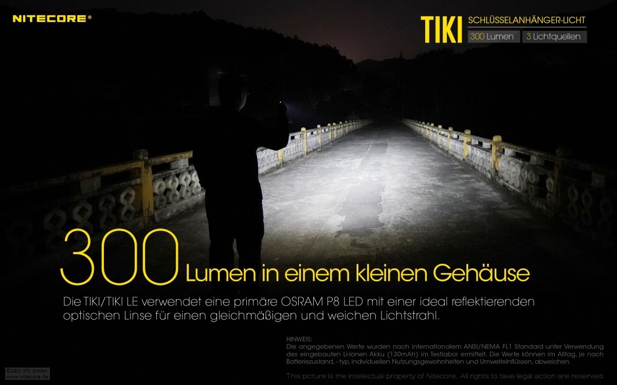 Nitecore - TIKI mini Taschenlampe mit UV Licht (300 Lumen)