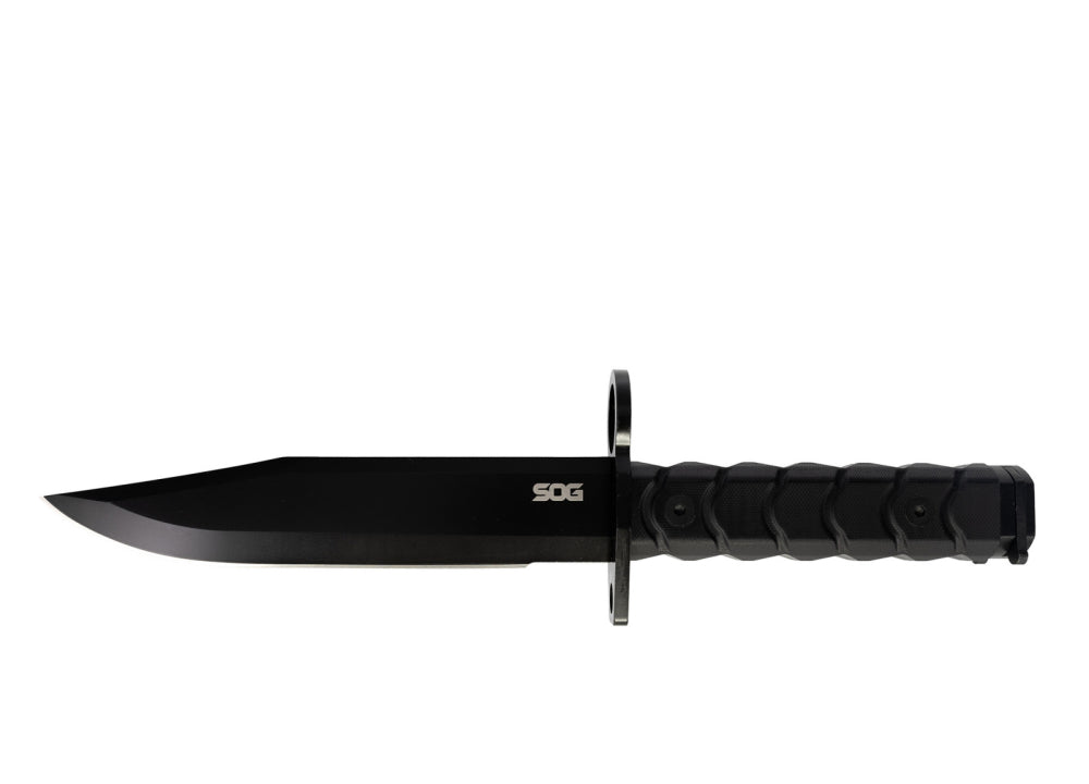 taktische messer, feststehendes messer, schwarze klinge, schwarzer griff, grip mit riemen