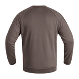 Rundhalsausschnitt, Langarm, Braun, einfarbig, Sweatshirt