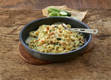 Sahnenudeln mit Hühnchen und Spinat