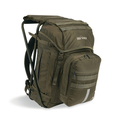 Angelrucksack mit Sitz oliv