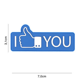 Klettabzeichen I Like You - blau