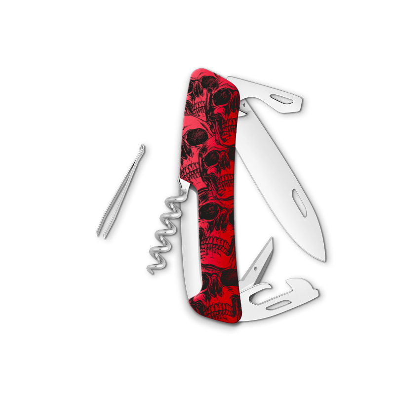 Militärshop Taschenmesser Limited Edition "Skull" - rot