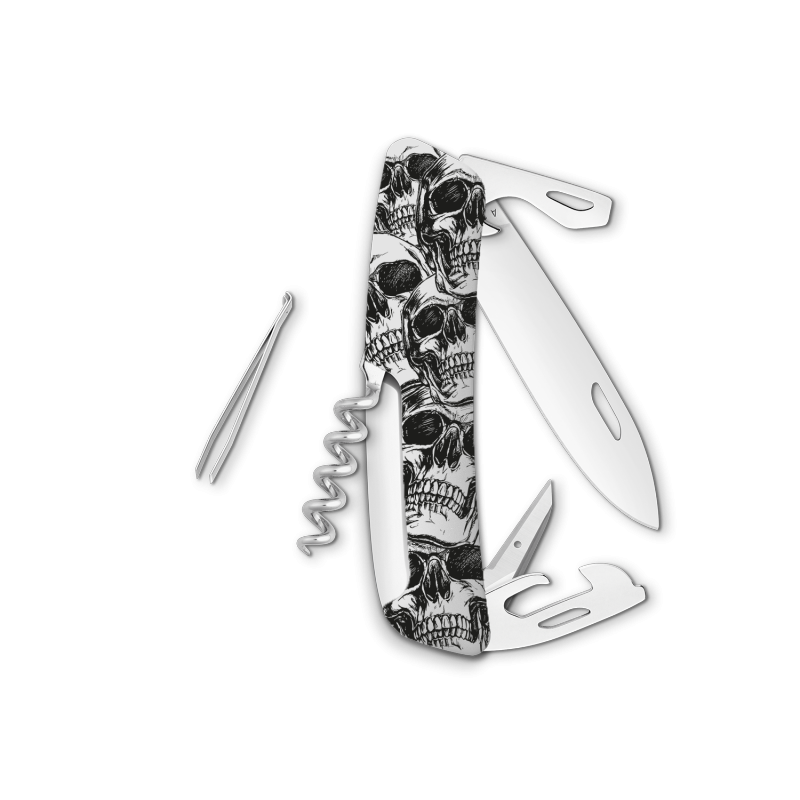 Militärshop Taschenmesser Limited Edition "Skull" - weiss