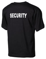 T-Shirt, schwarz, "Security", bedruckt