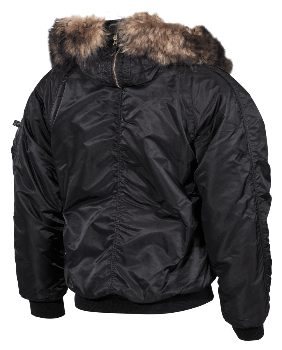 US Polarjacke N2B, schwarz, dick gefüttert