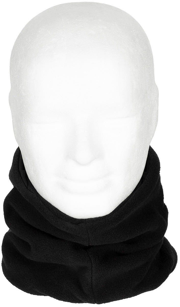 Rundschal, Fleece, schwarz, mit Kopfteil