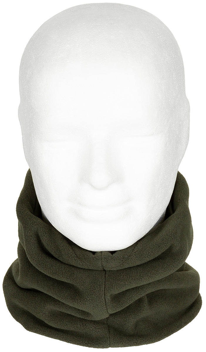 Rundschal, Fleece, oliv, mit Kopfteil