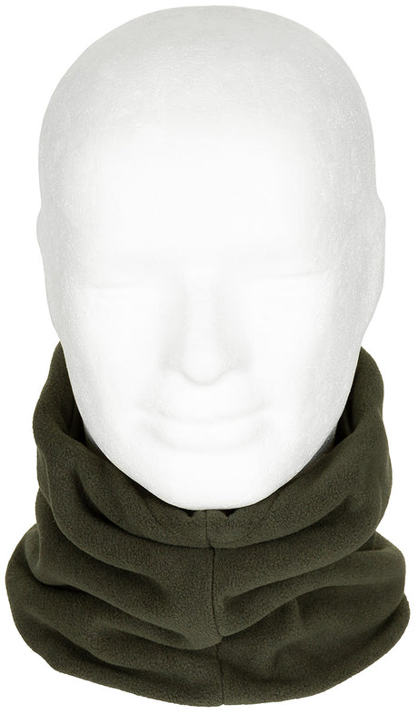 Rundschal, Fleece, oliv, mit Kopfteil