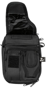 Gürtel-Umhängetasche, schwarz, mit abnehmbarem Holster