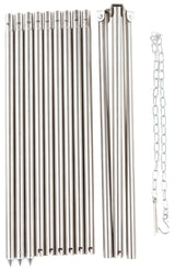 Dreibein, ca. 1,9 m, Edelstahl, mit Kette und Haken