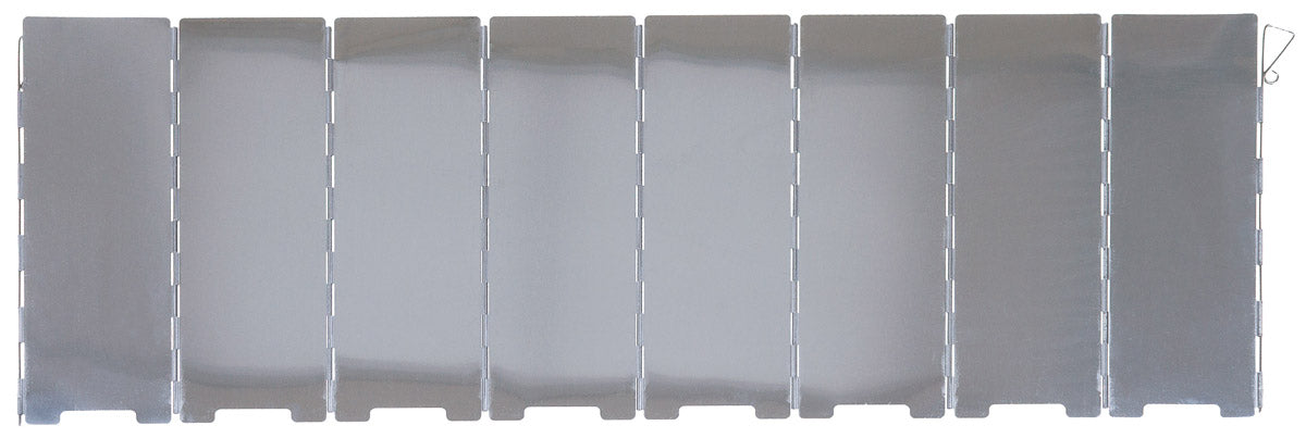 Windschutz, Alu, faltbar, gross, 67 x 24 cm, 8 Lamellen
