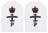 Brit. Stickabzeichen, weiss, "ROYAL NAVY, P", neuw.
