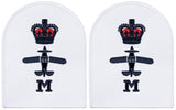 Brit. Stickabzeichen, weiss, "ROYAL NAVY, M", neuw.